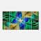 Designart - Blue Green Fractal Flower Petals - Abstract Canvas Art Print